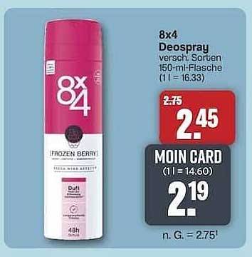 8x4 Deospray verschiedene Sorten 150-ml-Flasche