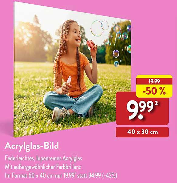 Acrylglas-Bild 60 x 40 cm – nur 9,99 € statt 19,99 €