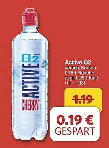 Active O2 Cherry 0,75-l-Flasche