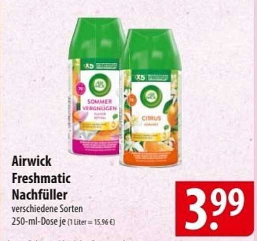 Airwick Freshmatic Nachfüller verschiedene Sorten