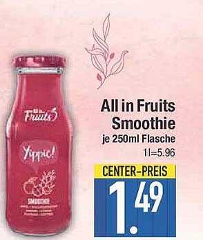 All in Fruits Smoothie je 250ml Flasche