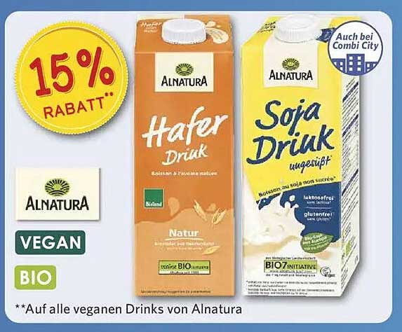 Alnatura Hafer Drink & Soja Drink - 15% Rabatt