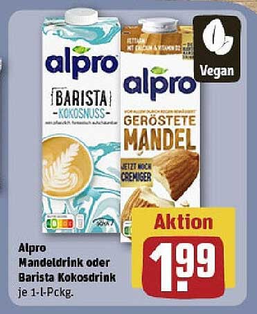 Alpro Mandeldrink oder Barista Kokosdrink je 1-l-Pckg.