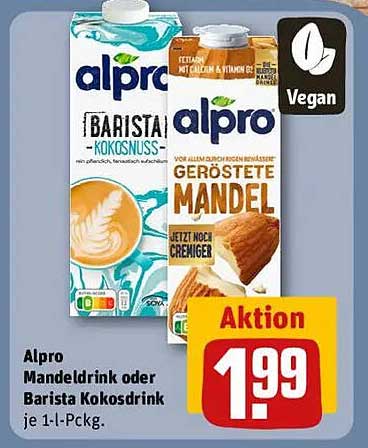 Alpro Mandeldrink oder Barista Kokosdrink je 1-l-Pckg.