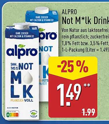 ALPRO Not M*lk Drink 1-L-Packung