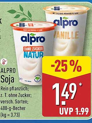 Alpro Soja Joghurt - 400 g Becher (verschiedene Sorten)