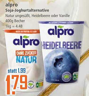 Alpro Soja-Joghurtalternative - Heidelbeere oder Natur ungesüßt 400g