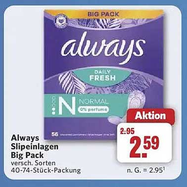 Always Slipeinlagen Big Pack