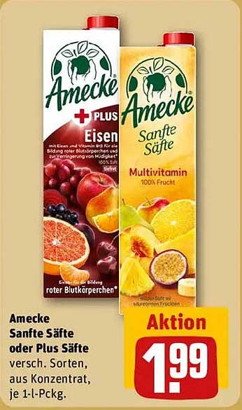 Amecke Sanfte Säfte oder Plus Säfte, je 1-L-Pckg. für 1,99