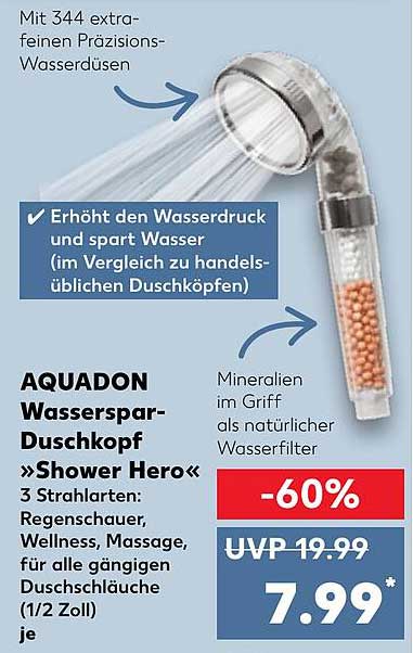 AQUADON Wasserspar-Duschkopf »Shower Hero«