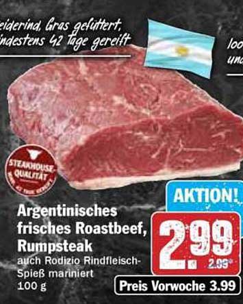 Argentinisches frisches Roastbeef, Rumpsteak