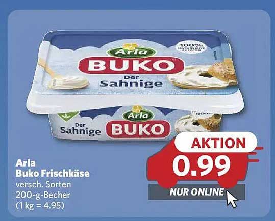 Arla Buko Frischkäse - verschieden Sorten 200-g-Becher