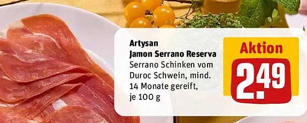 Artysan Jamon Serrano Reserva, Serrano Schinken vom Duroc Schwein