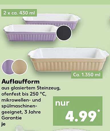 Auflaufform aus glasiertem Steinzeug