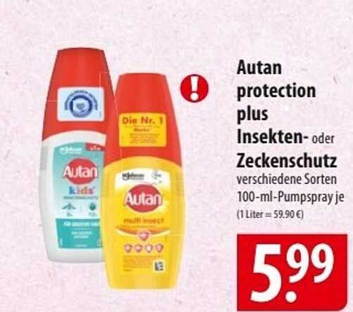 Autan protection plus Insekten- oder Zeckenschutz 100-ml-Pumpspray