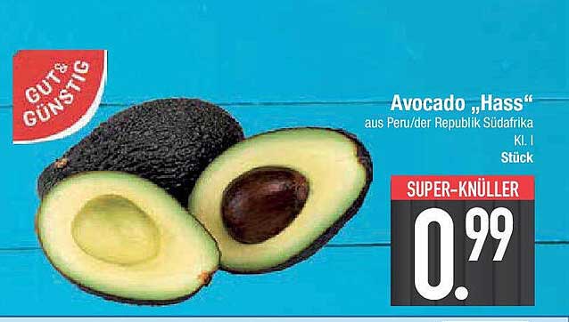 Avocado "Hass" aus Peru - nur 0,99 € pro Stück