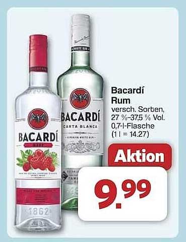 Bacardí Rum - Verschiedene Sorten, 0,7 l-Flasche