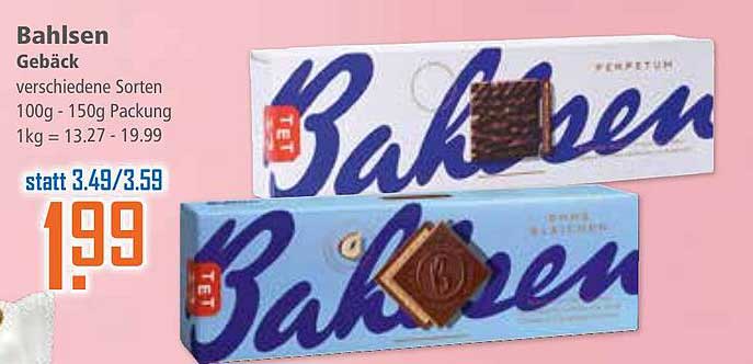Bahlsen Gebäck verschiedene Sorten 100g - 150g Packung