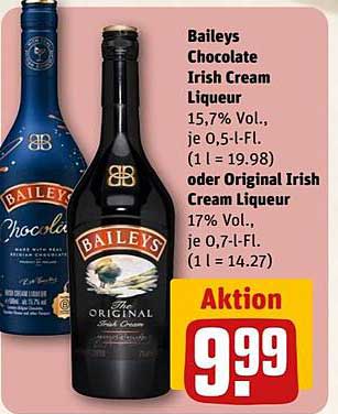 Baileys Chocolate Irish Cream Liqueur und Baileys Original Irish Cream Liqueur