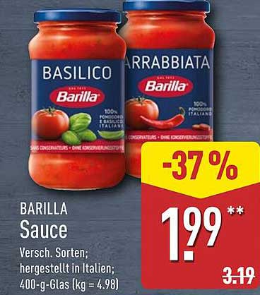BARILLA Sauce - Basilico und Arrabbiata
