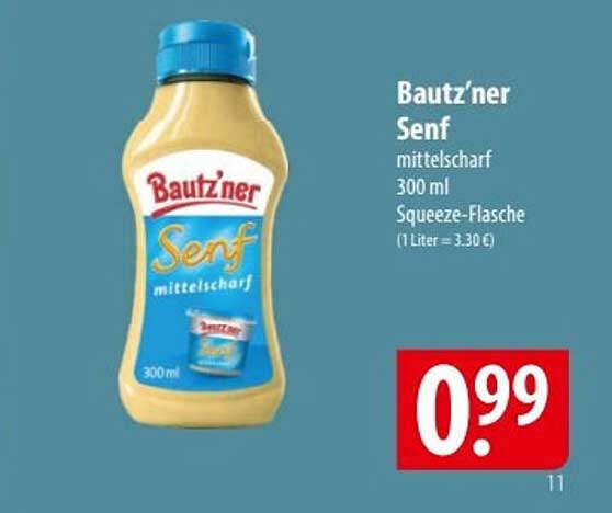 Bautz’ner Senf mittelscharf 300 ml Squeeze-Flasche