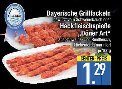 Bayerische Grillfackeln und Hackfleischspieße 'Döner Art'