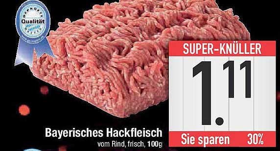 Bayerisches Hackfleisch vom Rind, frisch, 100g