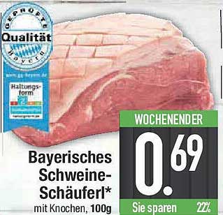 Bayerisches Schweine-Schäuferl* mit Knochen, 100g