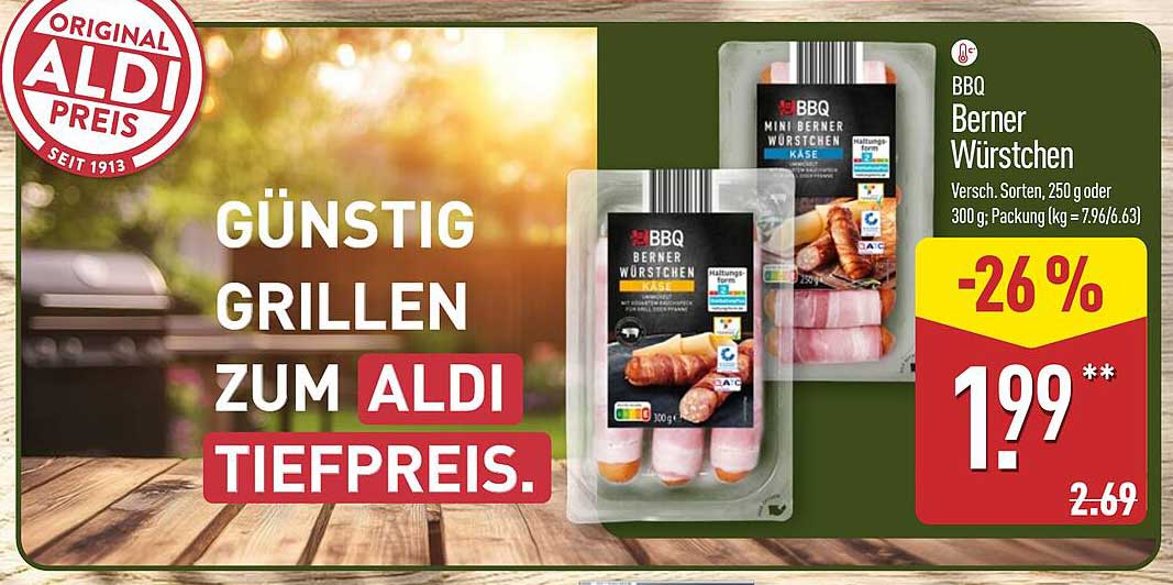 BBQ Berner Würstchen 250 g oder 300 g