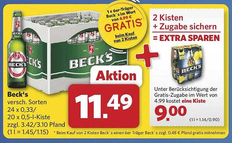 Beck's Bier 24 x 0,33 l – Aktion vom 05.05.2025 bis 10.05.2025