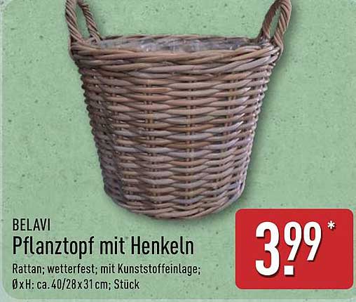 BELAVI Pflanztopf mit Henkel