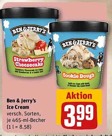 Ben & Jerry's Eiscreme - verschiedene Sorten
