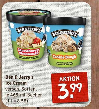 Ben & Jerry's Ice Cream verschiedene Sorten, je 465-ml-Becher