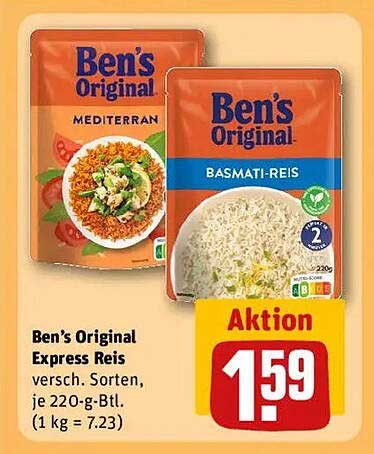 Ben's Original Express Reis - versch. Sorten, je 220 g-Btl.