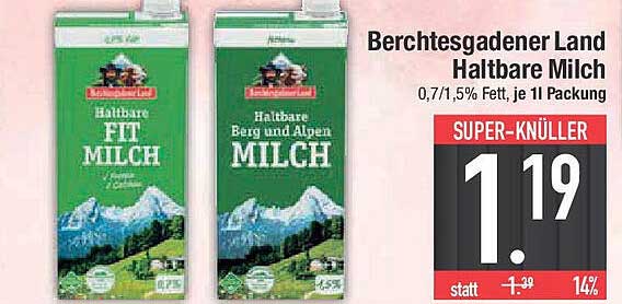 Berchtesgadener Land Haltbare Milch