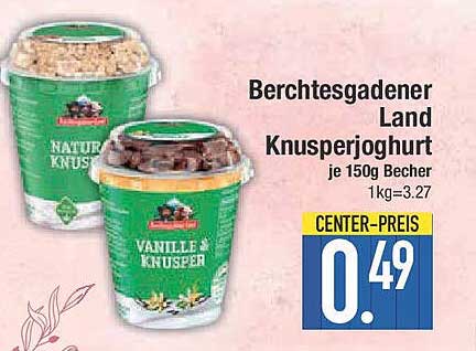 Berchtesgadener Land Knusperjoghurt je 150g Becher