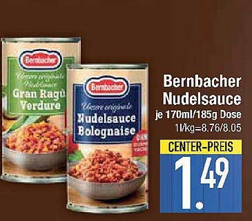 Bernbacher Nudelsauce je 170ml/185g Dose