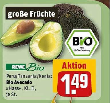 Bio Avocado 'Hass', Kl. II, je St.