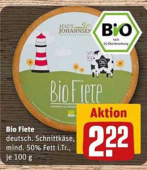 Bio Fiete - deutscher Schnittkäse, mind. 50% Fett i.Tr.
