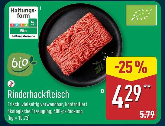 Bio Rinderhackfleisch - 400 g für nur 4,29 €