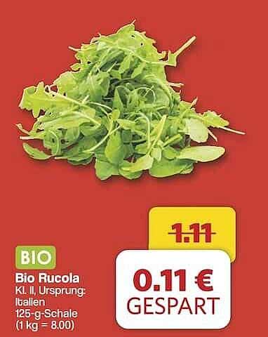 Bio Rucola K.I. II, Ursprung: Italien, 125-g-Schale