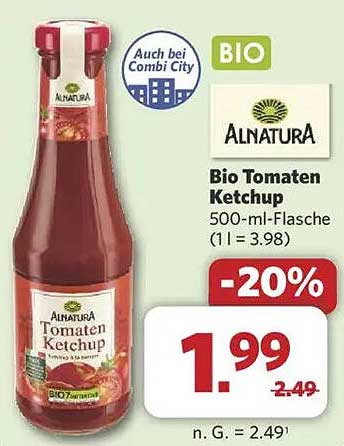 Bio Tomaten Ketchup 500-ml-Flasche (1 l = 3.98)