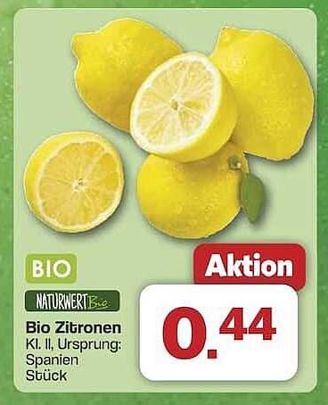 Bio Zitronen Kl. II, Ursprung: Spanien Stück