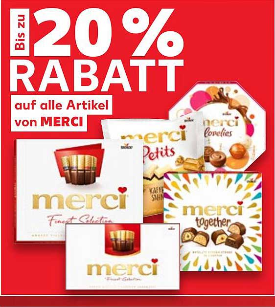 Bis zu 20 % Rabatt auf alle Artikel von MERCI