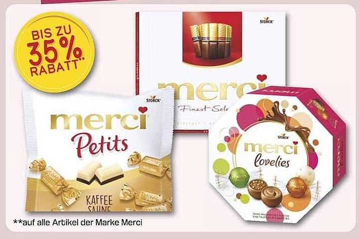 Bis zu 35% Rabatt auf alle Artikel der Marke Merci