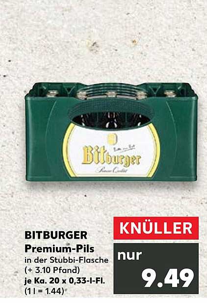 BITBURGER Premium-Pils in der Stubbi-Flasche