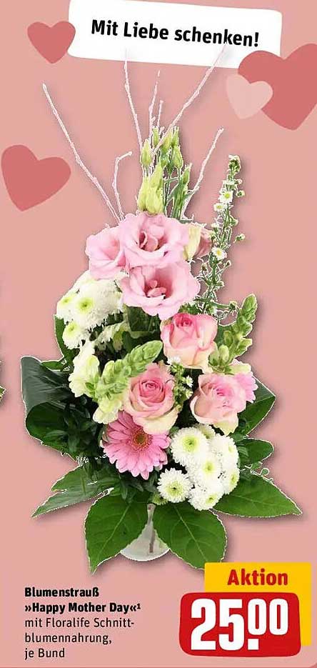 Blumenstrauß »Happy Mother Day« mit Floralife Schnittblumenahrung, je Bund