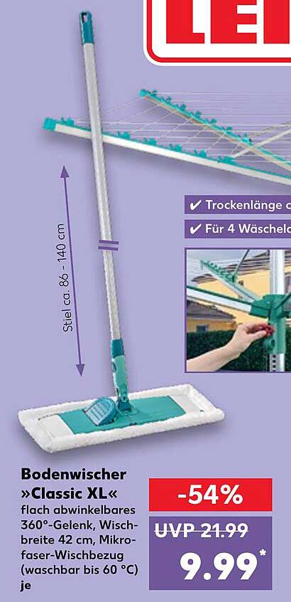 Bodenwischer »Classic XL« - Flach abwinkelbares 360°-Gelenk