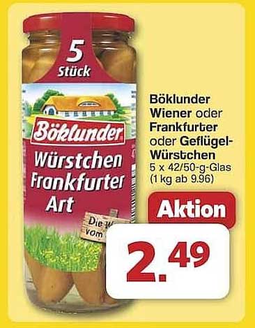 Böklander Würstchen Frankfurter Art im Glas – 5 Stück