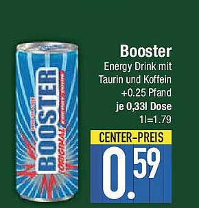 Booster Energy Drink mit Taurin und Koffein